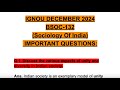 IGNOU DECEMBER 2024🥳✅ BSOC-132🤩Discuss the various aspects of unity and diversity in Indian society💯