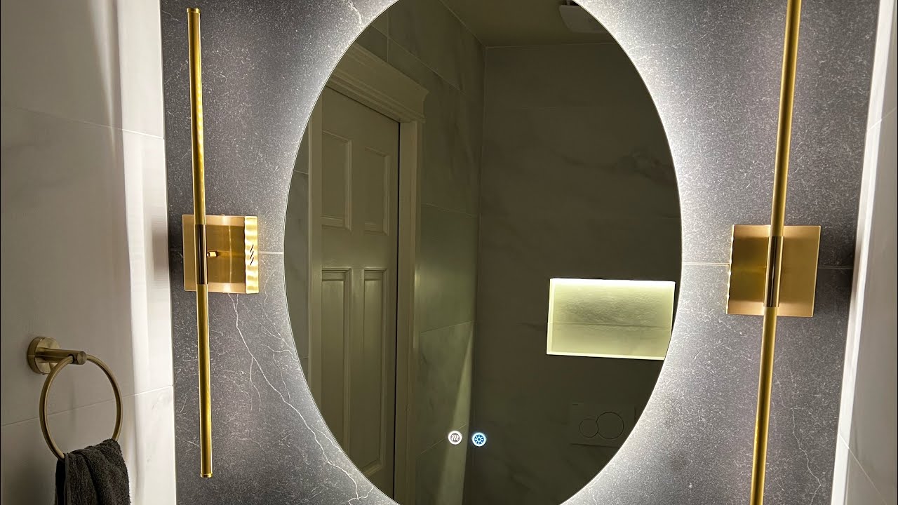 Powder room transformation with wall hung toilet