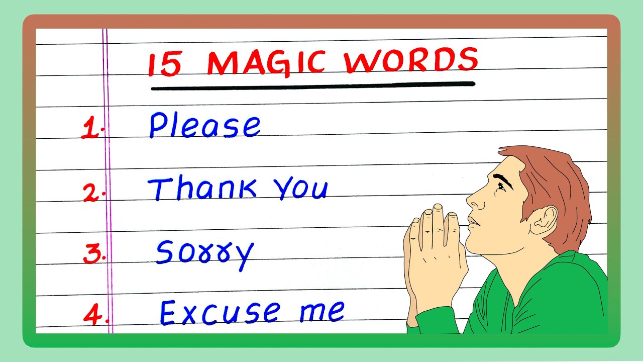 Write Magic Words | Magic Words | Magic Words to write on Chart | 15 Magic Words