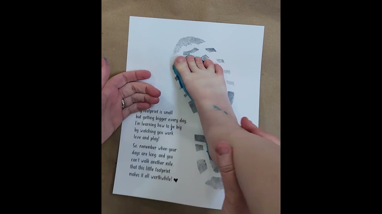 Fathers Day Gift, Footprint Art Gift for Dad, Fathers Day Card Craft 