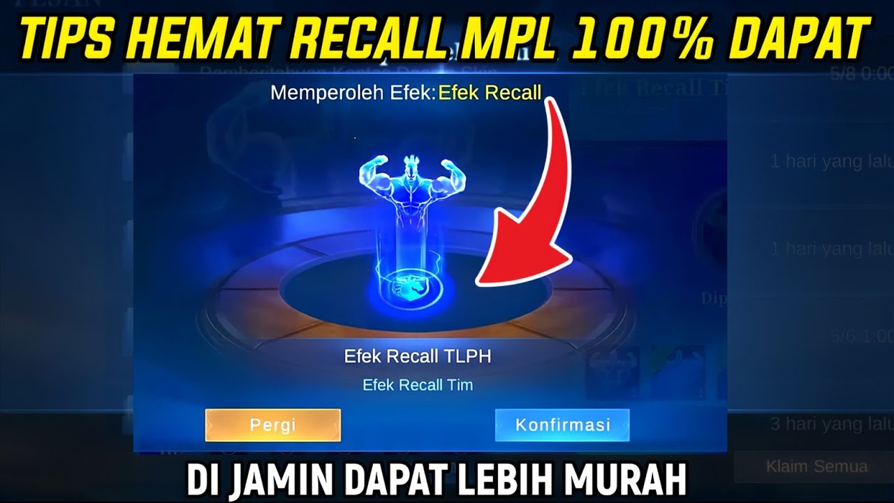 TIPS HEMAT RECALL MPL BEBAS PILIH ! DI JAMIN DAPET EFEK RECALL MPL LEBIH MURAH MOBILE LEGENDS