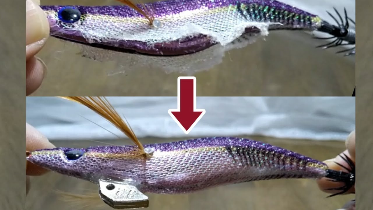 エギング ダイソー イカエギの布めくれ オモリ落下防止 簡単にできます 釣り自作 イカ釣り V111 Youtube