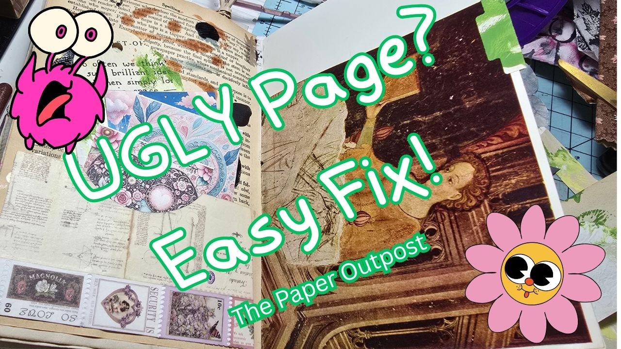 UGLY PAGE? EASY FIX! :) Junk Journal Page Mistake Hacks! The Paper Outpost! :)