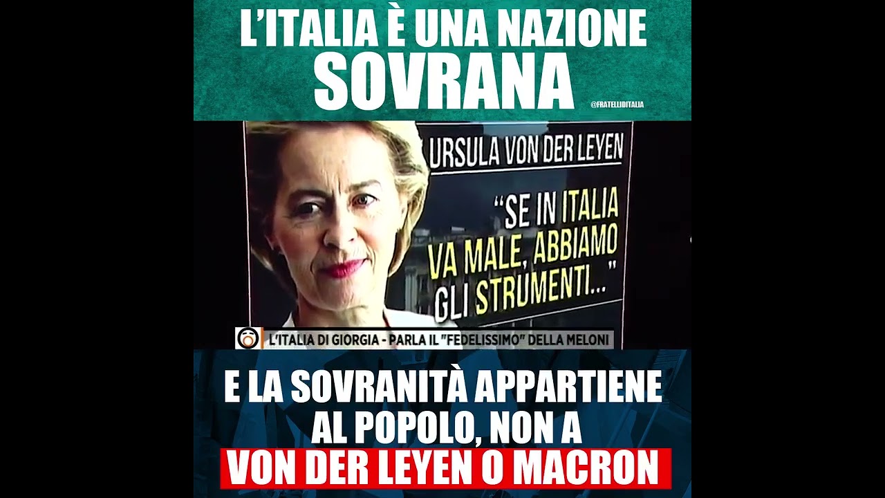 L'Italia è una nazione sovrana e la sovranità appartiene al popolo, non