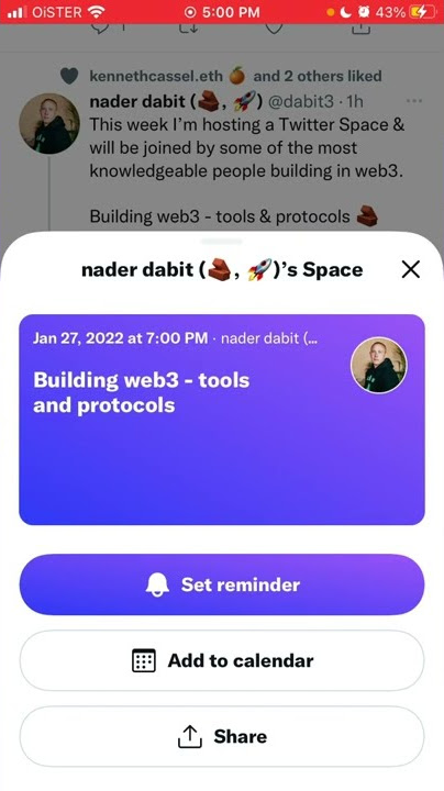How to SET REMINDER in TWITTER SPACES?