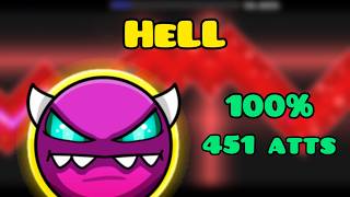 Geometry Dash - HeLL 100% (451 atts, Trouble with the first coin...) (Medium Demon by Serponge)