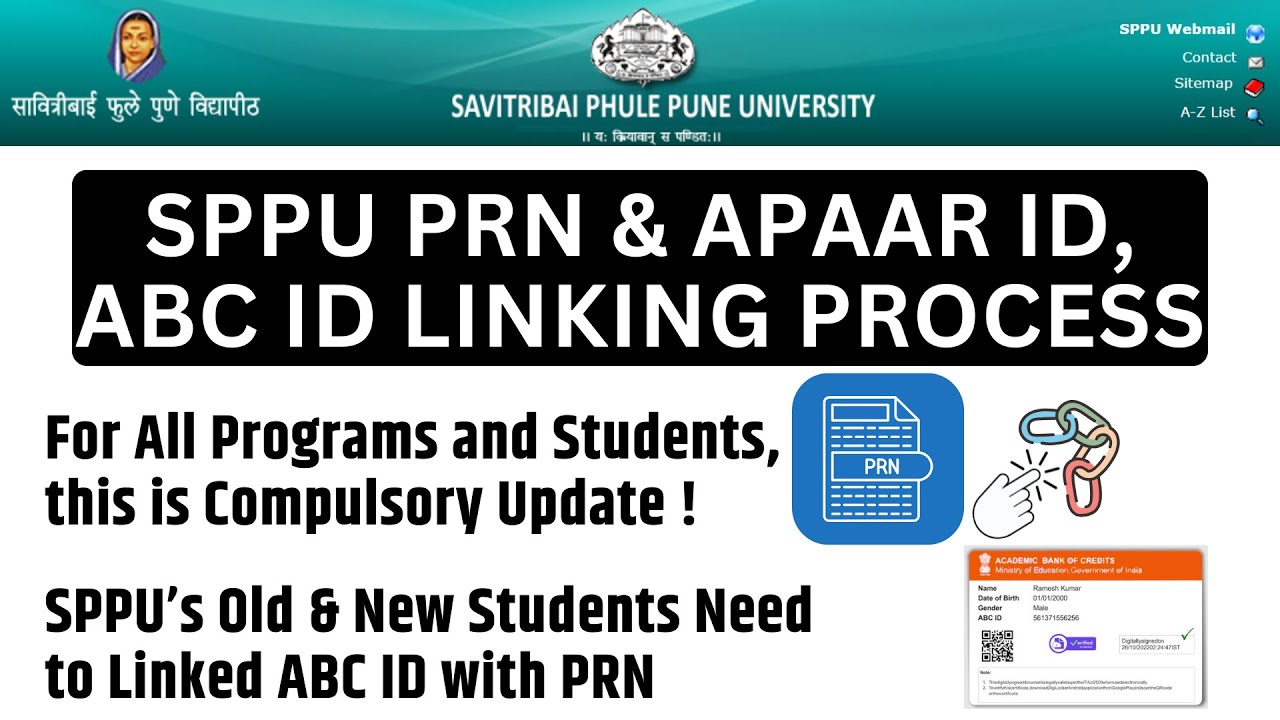 SPPU ABC ID Link with PRN | SPPU PRN Link with ABC ID Process - YouTube