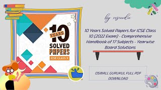 10 Years Solved Papers for ICSE Class 10 (2022 Exam) - Comprehensive Handbook of 17 Subjects GURUKUL
