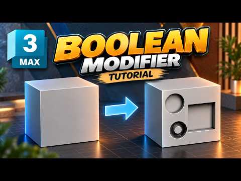 3ds Max Boolean Modifier Tutorial | Create Object  Easily#3dsMax #BooleanModifier #3dsMaxTutorial