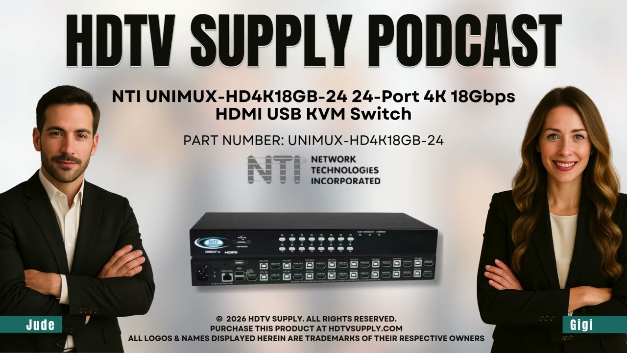 NTI UNIMUX-HD4K18GB-24 24-Port 4K 18Gbps HDMI USB KVM Switch