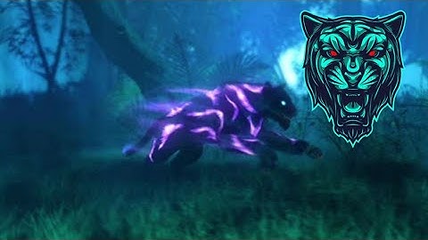 New gaming intro black & purple panther jungle particles intro without any text with Panther logo