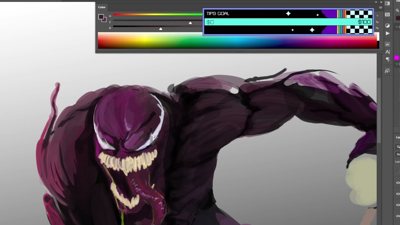 Marvel's VENOM pt 3   Timelapse Digital Painting