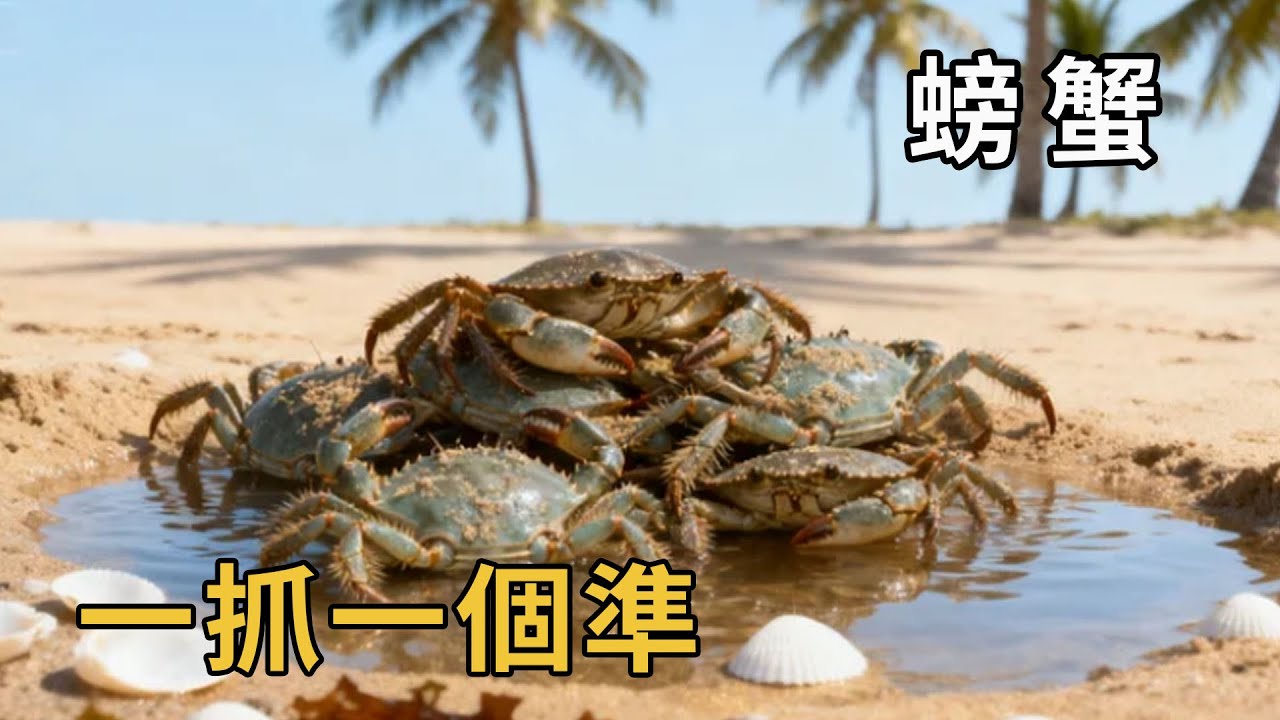 趕海直接爆桶現場！退潮後馬鞍島螃蟹多到隨手撿，阿富一抓一個準收穫滿滿！