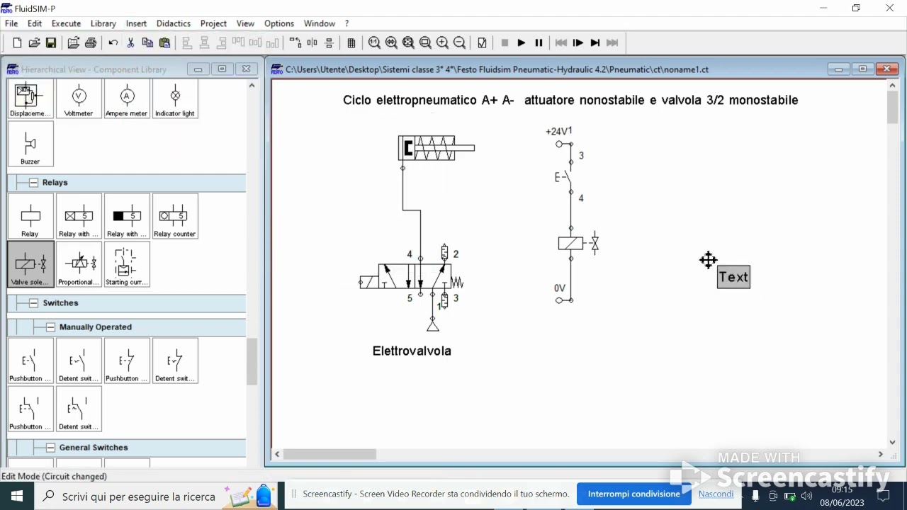 A+ A- Elettropneumatico comando diretto