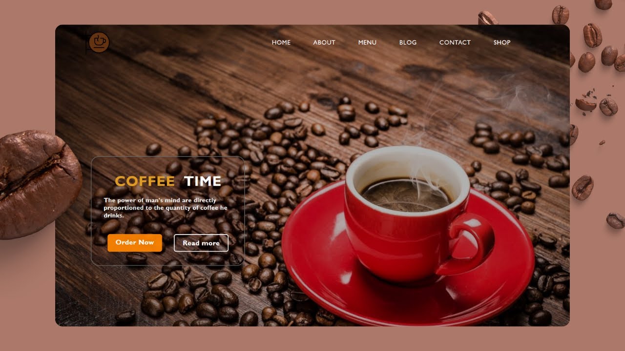 How To Create Coffee Website Using HTML & CSS | Coffee Website ...