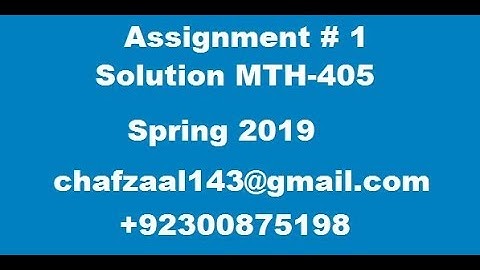 mth405 assignment no 1 solution spring 2019