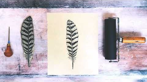 Carving & Printing a Feather Lino print | Lino Lord