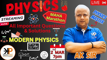 LIVE! Physics 12th Board Prep MAHA Marathon | ALL IMPORTANT QUESTIONS | ft. AK Sir |  @KpointsOnline