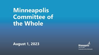 August 1, 2023 Committee of the Whole