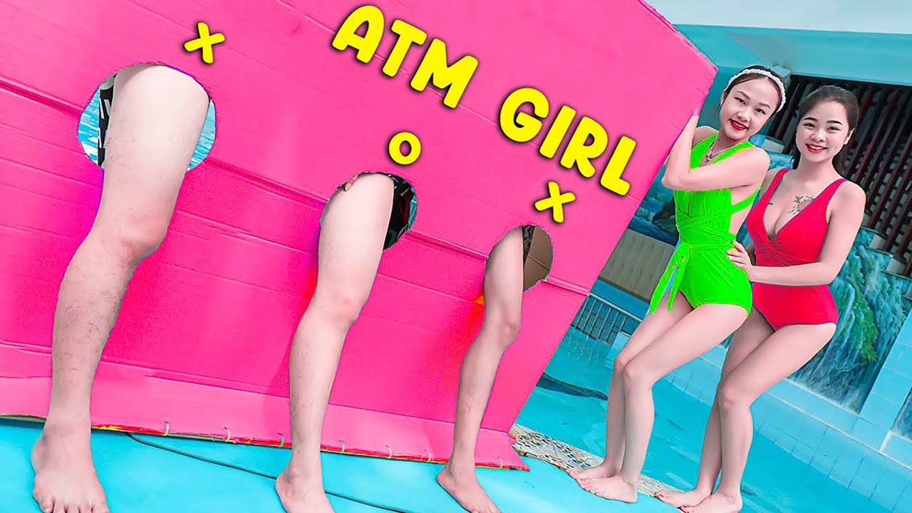 FOOD WAR GIRLS! RED GIRL EATS CHILI BATTLE NERF DrGirl Nerf Guns ATM