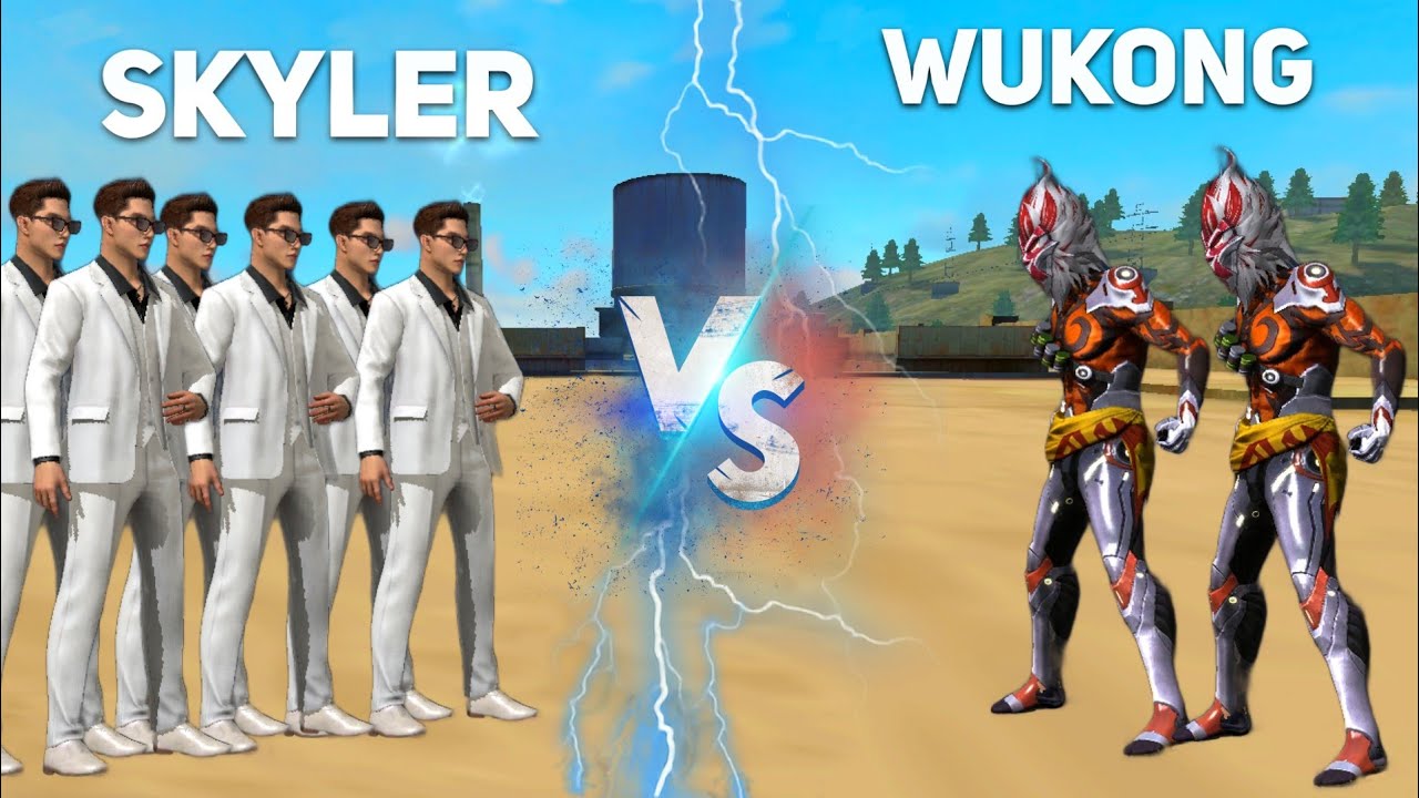 Skyler vs wukong free fire custom match gameplay video by vktech gamer