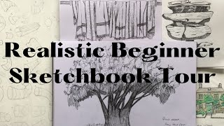 A realistic beginner sketchbook tour | Sketchbooks from starting from scratch