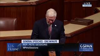 Congressman Sessions Celebrating the 150th Anniversary of Pi Kappa Alpha