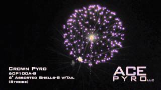 6CP100A-B Crown Pyro 6 Assorted Shells-B w/Tail (Strobe)