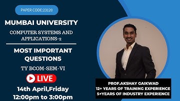 Computer systems and applications-2 | TY BCOM | SEM 6 | V2V EdTECH LLP | Akshay sir