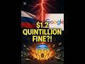 $1.2 Quintillion Fine?! Russia vs Google Shocks the World #russia #google#google#breakingnews#shorts