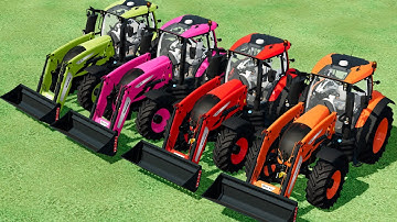 LOADER OF COLORS! LOAD AND CUT BALES WITH CAT BACKHOE LOADERS - Farming Simulator 22