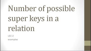 DBMS LEC 2 | number of possible super keys from candidate keys