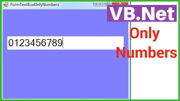 VB.Net Tutorial - How to Make Textbox Allow Only Numbers In VB.NET