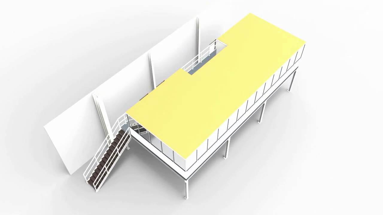 Hallenbüro auf Stahlbau mit Laufsteg