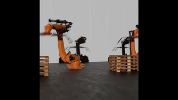 ...with motion blur ;) #b3d #rig #rigging #kuka #robot #animation #animationnodes