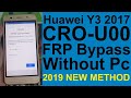 Huawei Y3 2017 ( CRO-U00 )FRP Bypass Without Pc