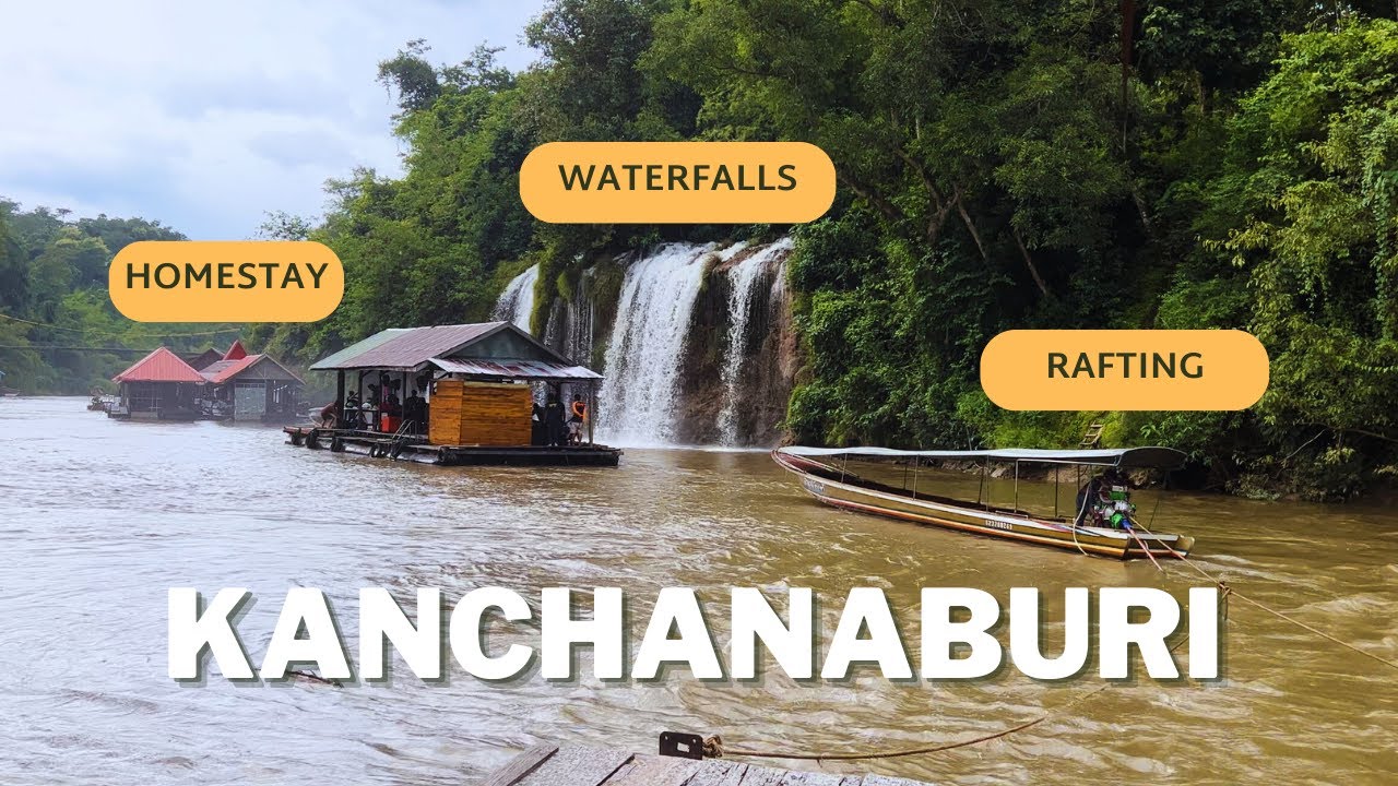 Kanchanaburi 🇹🇭 Rafting, Waterfalls, and Hot Spring @ Home Phutoey River Kwai Resort
