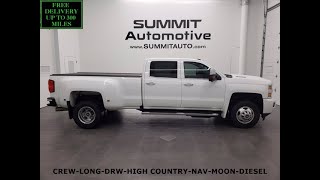 2017 CHEVROLET SILVERADO 3500 HIGH COUNTRY DUALLY DURAMAX DIESEL WALKAROUND OVERVIEW 12551Z SOLD!