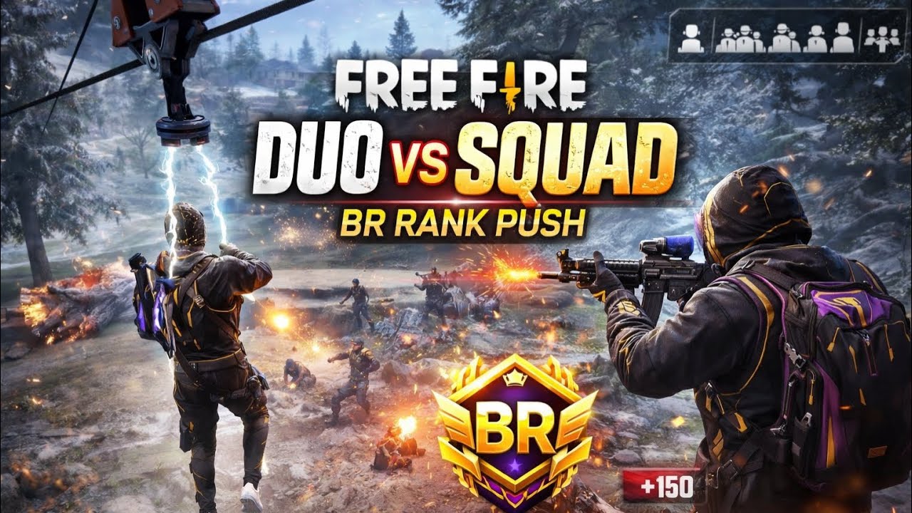 Free fire trending video br rank push duo vs squad br rank 😱☠️#freefire ...