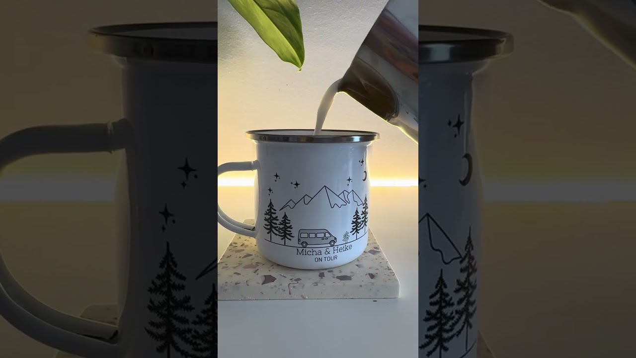 Emaille-Camping-Tasse personalisiert | Geschenk für Camper & Vanlife-Fans Auspacken.MOV