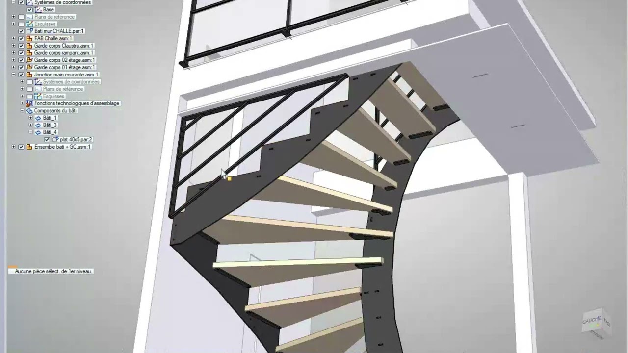 BCBD - présentation Vidéo 3D - escalier 2 quarts tournants