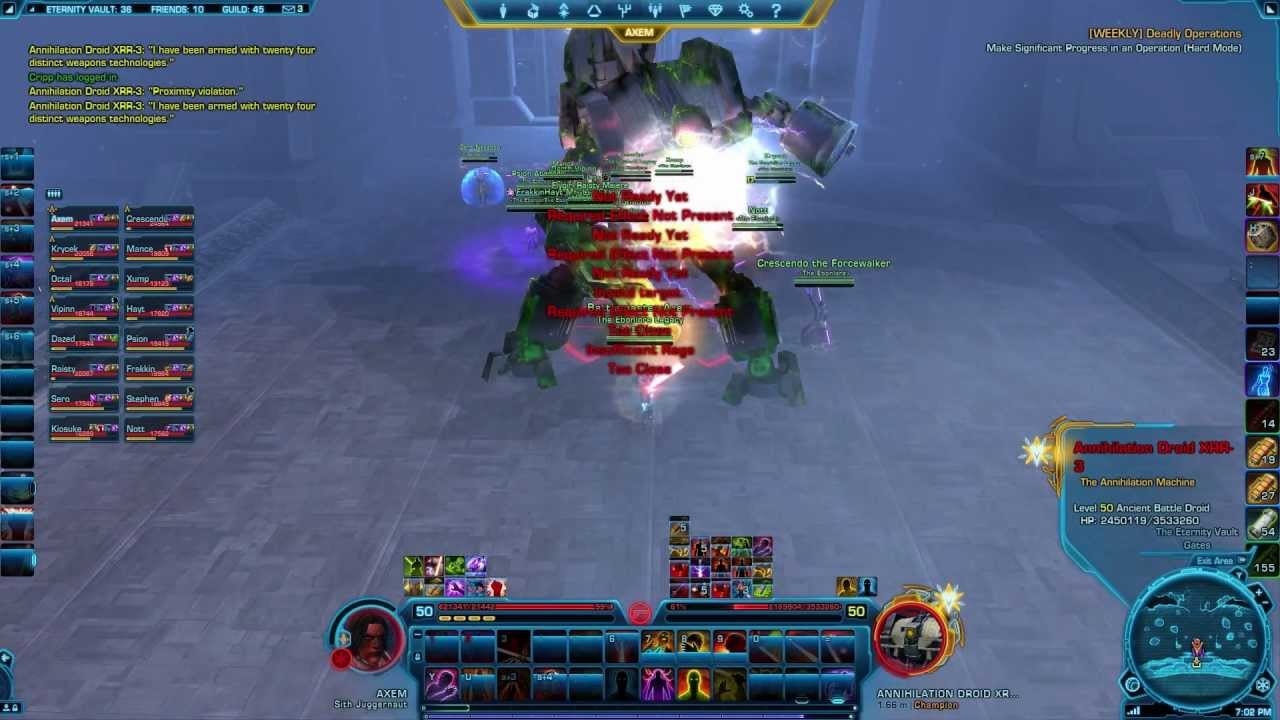 Ebonlore - The Eternity Vault - Hard Mode 16 Man - Boss 1 - Annihilation Droid XRR-3