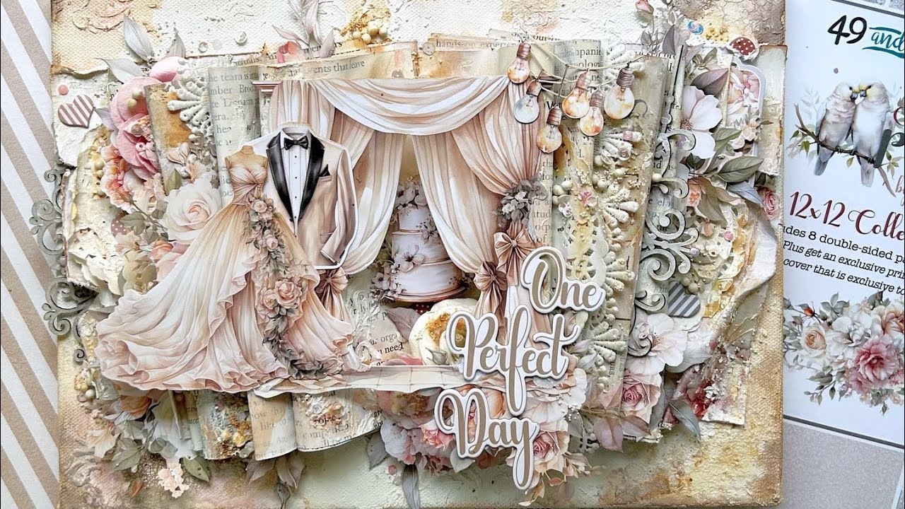 “One Perfect Day” Wedding Scrapbook Layout | 49 and Market Design Team Inspiration