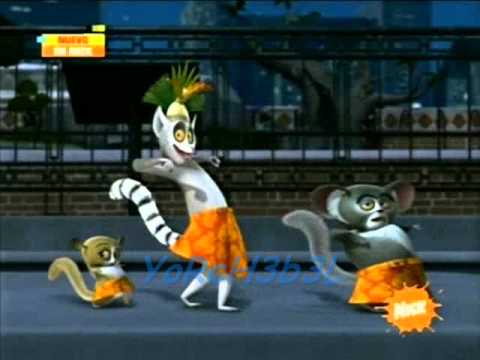 Los pinginos de madagascar - PORRA DE HOCKEY (Julien, Mort y Maurice).wmv