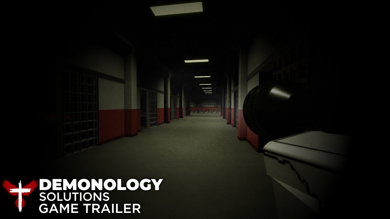 Demonology Solutions game trailer thumbnail Demonology Solutions game trailer thumbnail showing a dark industrial corridor