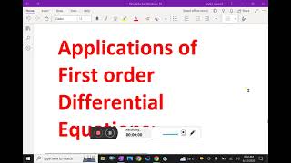 First order differential equation; RL, RC circuits; Applications ) - 58. #differentialequation #rl