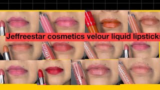 Jeffreestar cosmetic liquid lipsticks \&velvet lipsticks\/ swatches\/ Indian olive skin