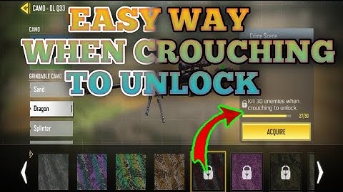 Kill 30 Enemies When Crouching To Unlock All "Dragon" Grindable Camo✓COD MOBILE