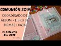 Album scrap + Libro de firmas + caja a juego. Comunión niña 2019