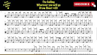 THE CALLING Wherever you will go DRUM TRANSCRIPTION DRUM SHEET SPARTITO BATTERIA #20